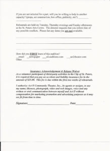 Audition form page 2